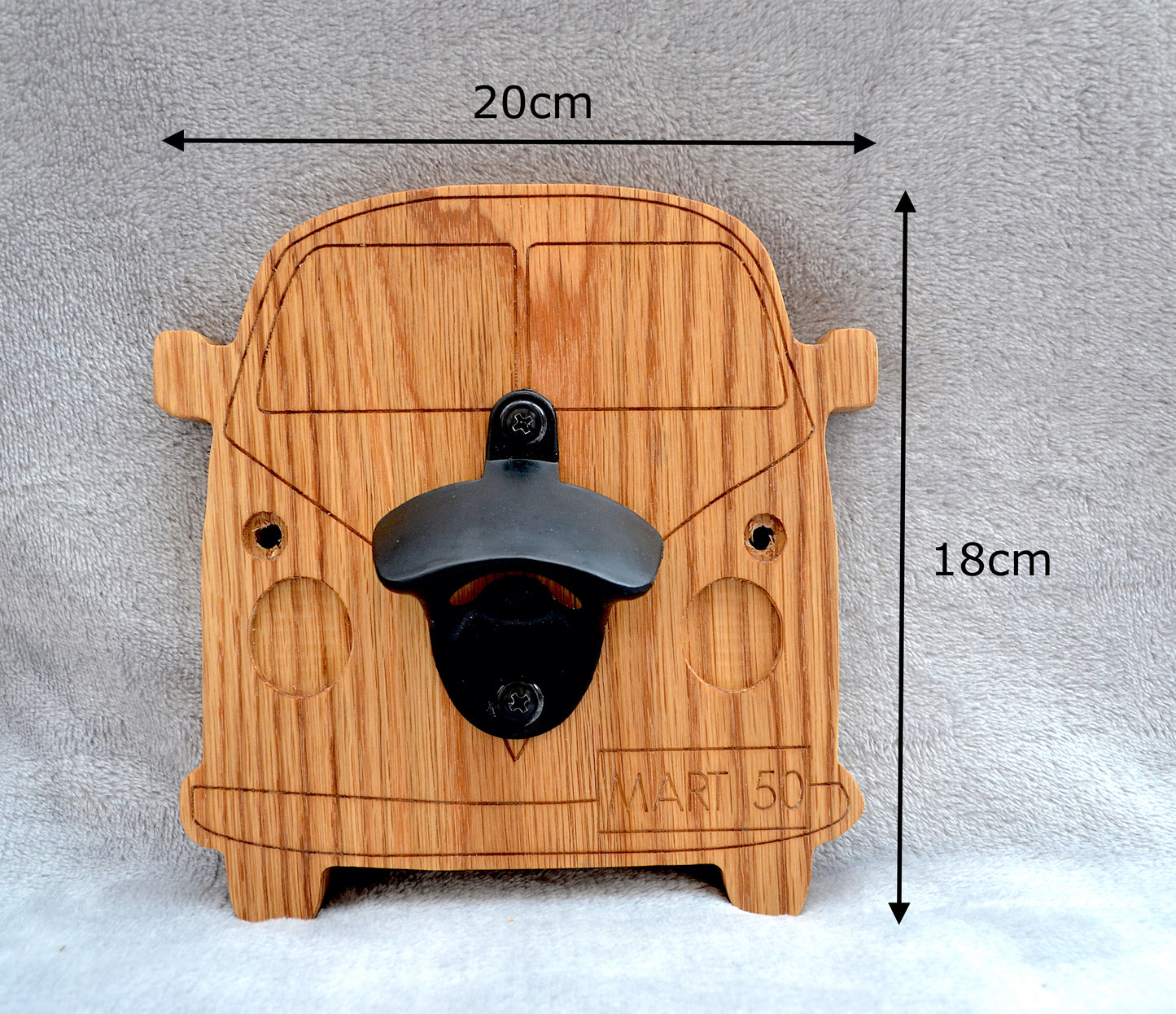 Personalised Oak Camper Van Bottle Opener