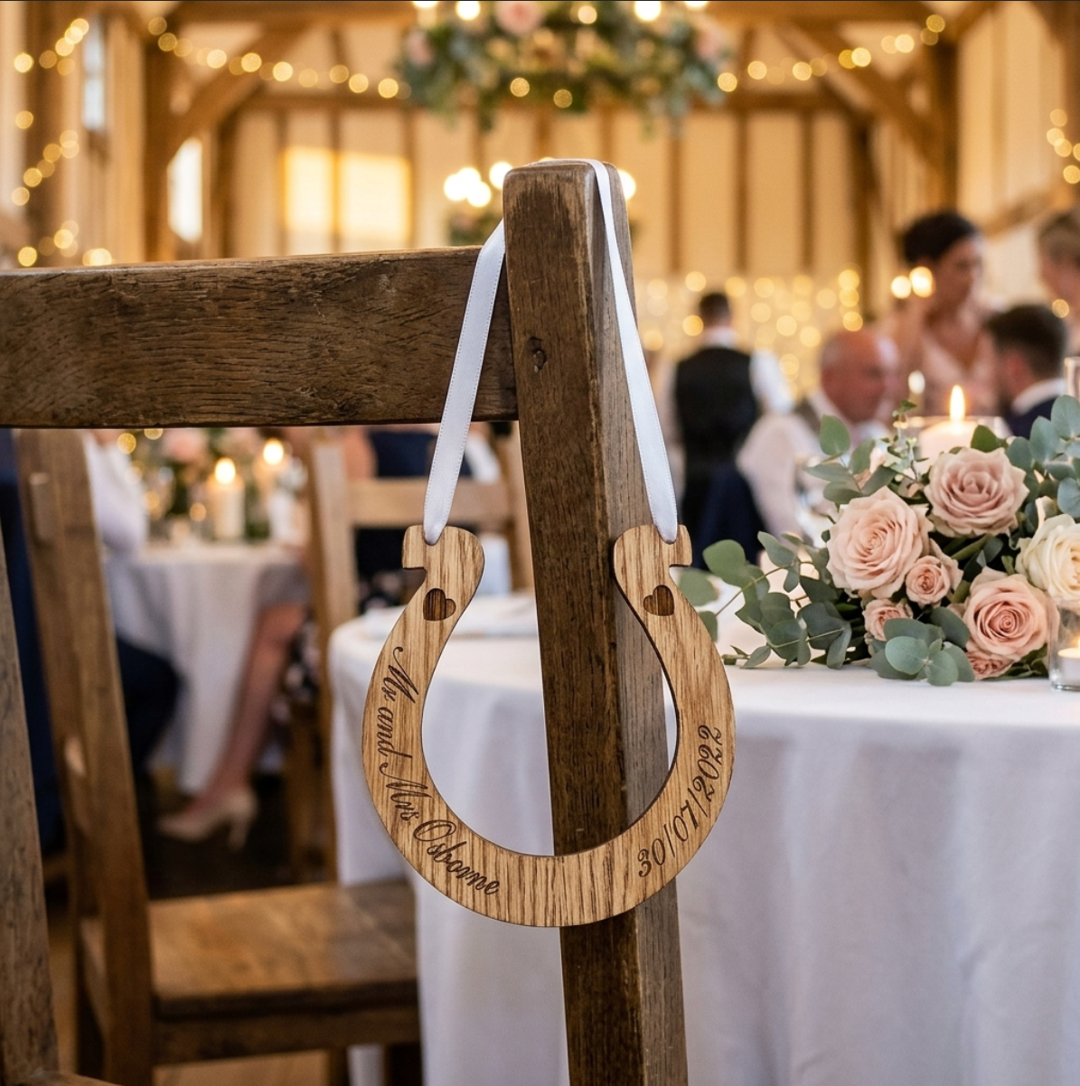 Personalised Wood Wedding Horseshoe