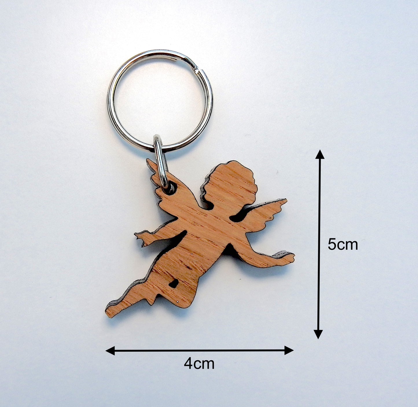 Wood Angel Keychain