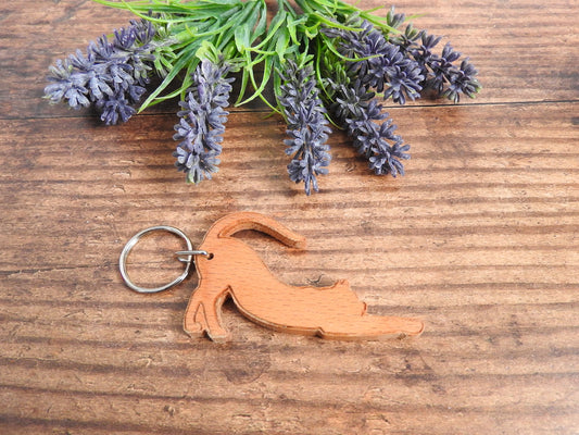 Wood Cat Keyring
