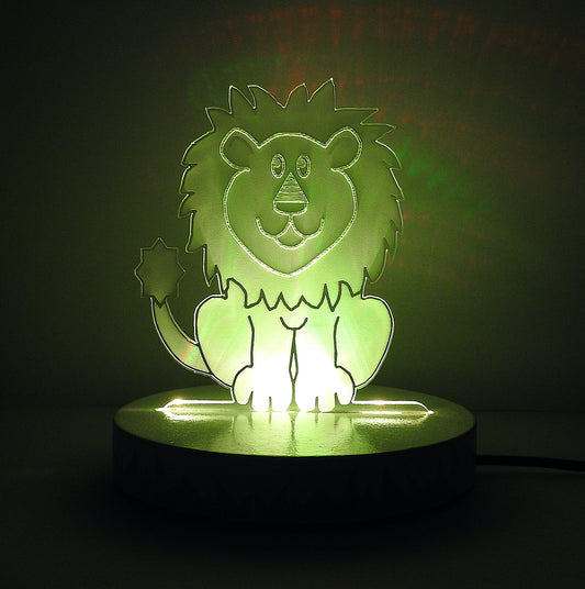 Personalised Lion LED Night Light - Jungle Theme Kids Room Lamp
