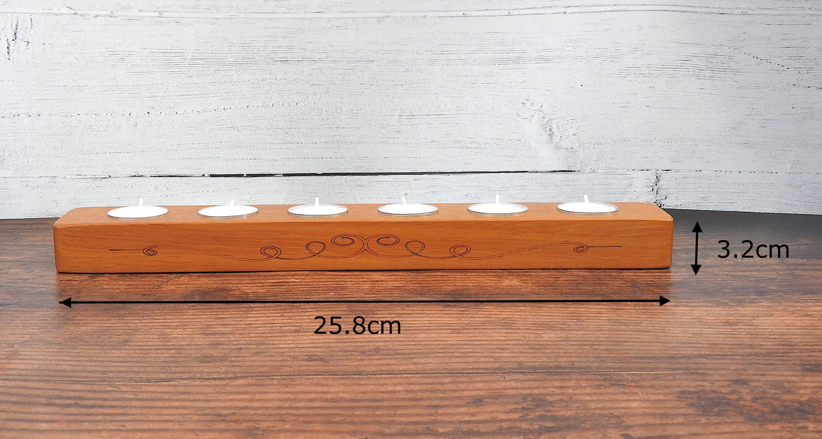 Sapele Wood Tea Light Holder – Wooden Candle Centrepiece