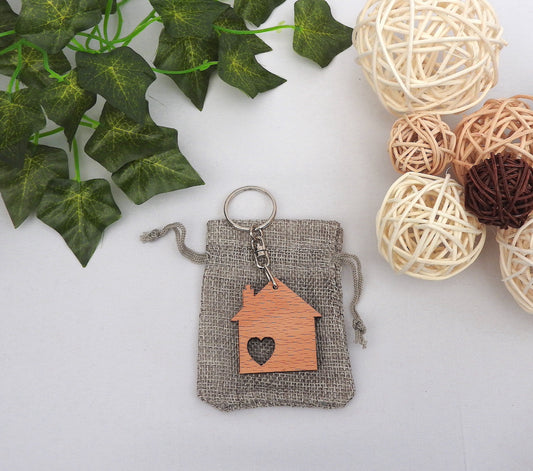 Wood House Keyring