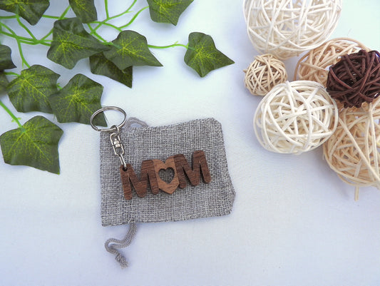 Wood MUM Keyring