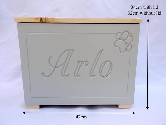 Personalised Wooden Dog Toy Box