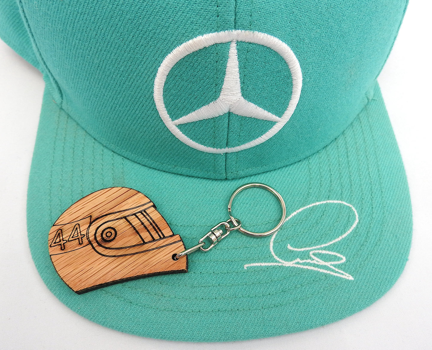 Wood Racing Helmet Keyring