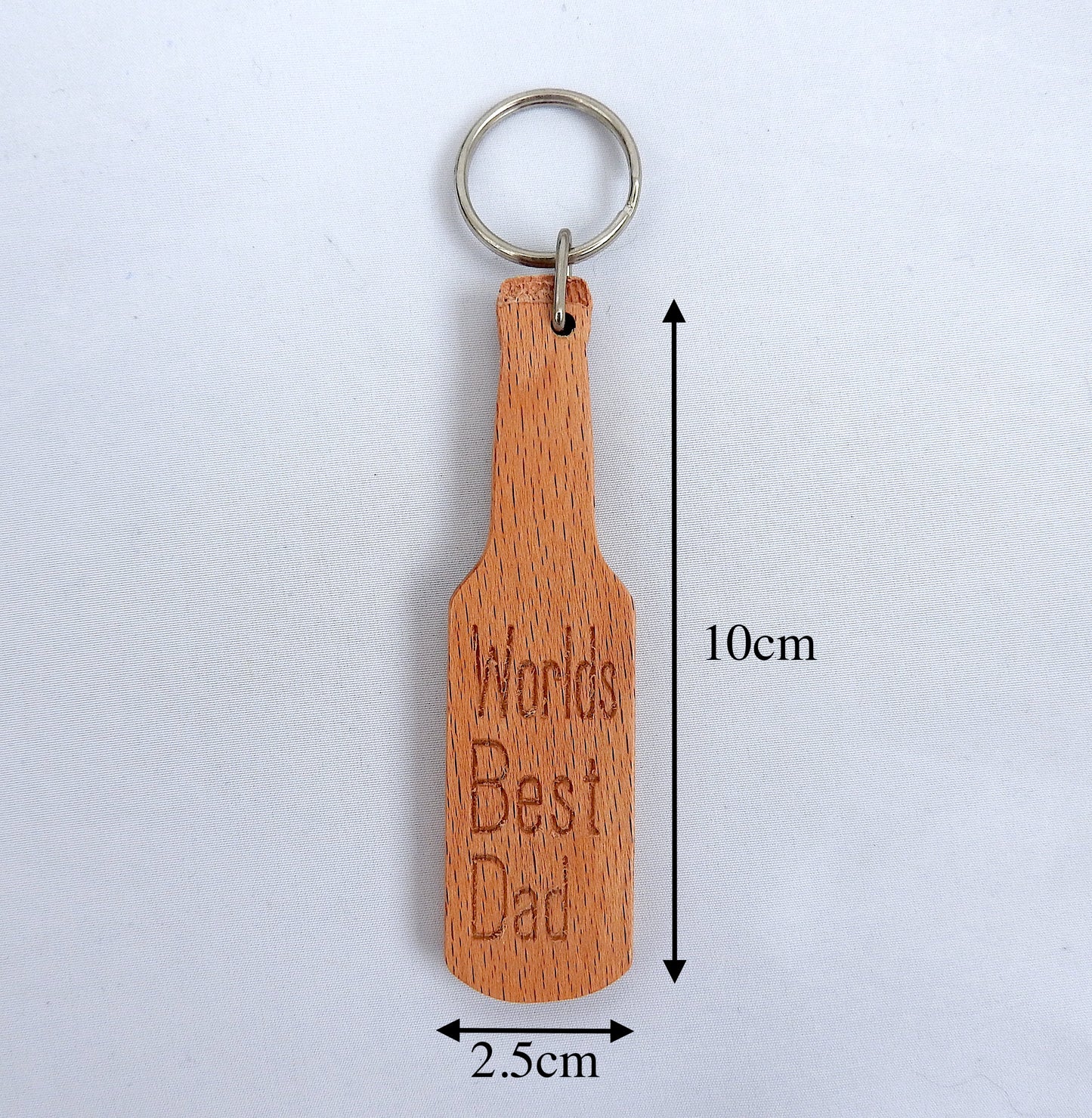Worlds Best Dad Wood Keyring