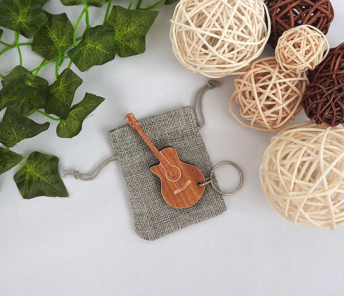 Wood Guitar Keyring