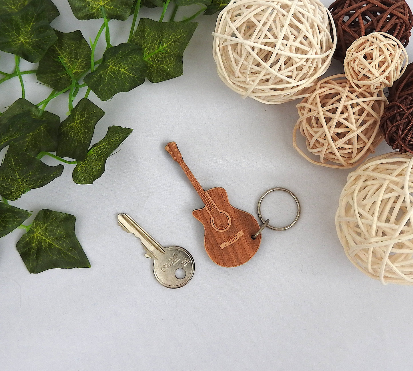 Wood Guitar Keyring