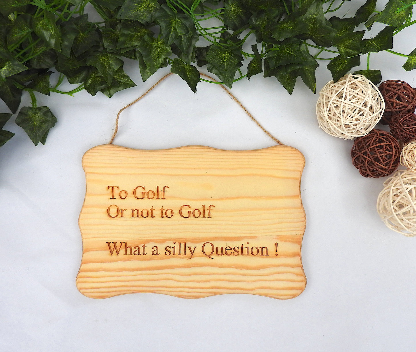 Engraved Wood Hanging Sign – Funny & Heartfelt Quotes