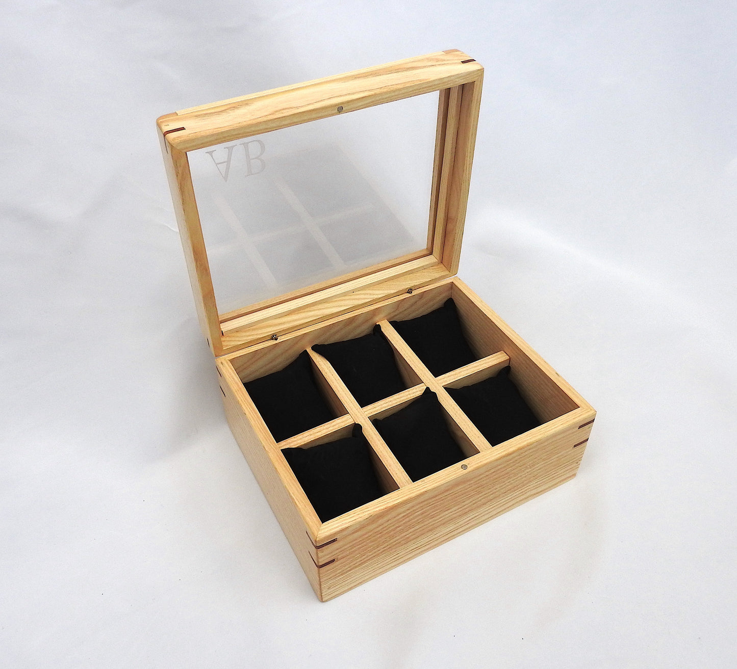 Personalised Wooden Watch Box for 6 Watches – Engraved Luxury Watch Storage Case