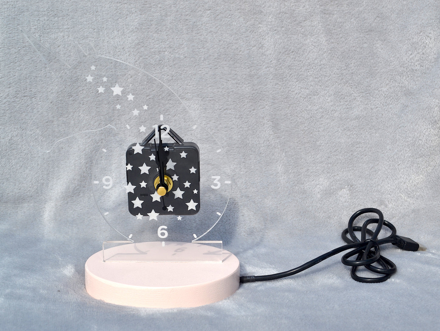 Personalised Unicorn LED Clock Night Light