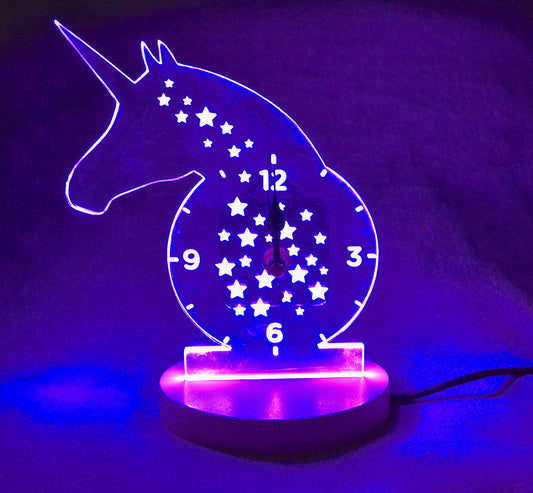 Personalised Unicorn LED Clock Night Light