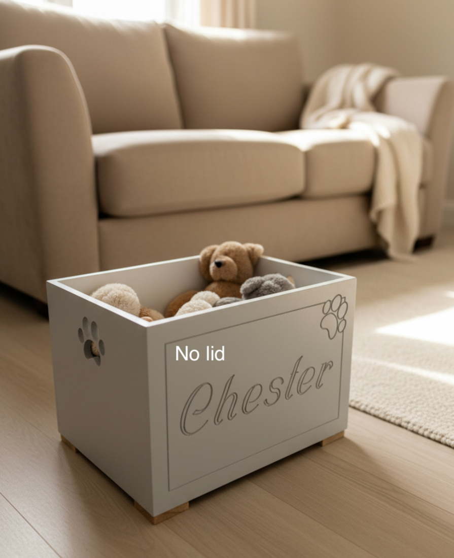 Personalised Wooden Dog Toy Box