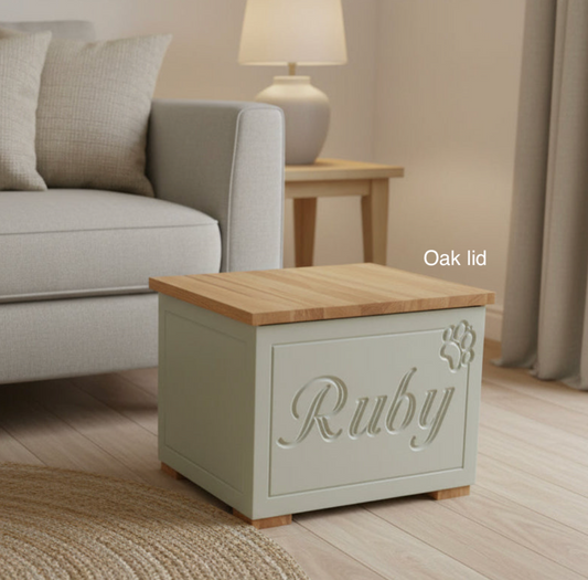 Personalised Wooden Dog Toy Box