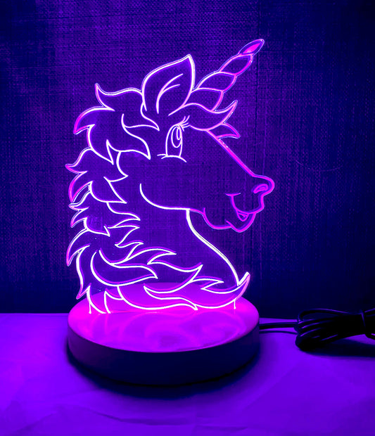 Personalised Unicorn LED Night Light - Magical Bedroom Lamp for Kids