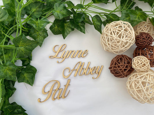 Wooden Wedding Table Names - Place Settings