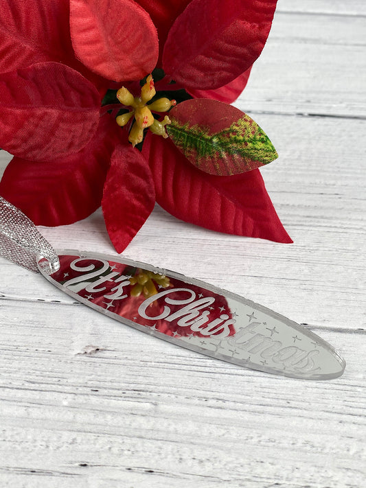 Silver Mirror Acrylic Christmas Tree Decoration