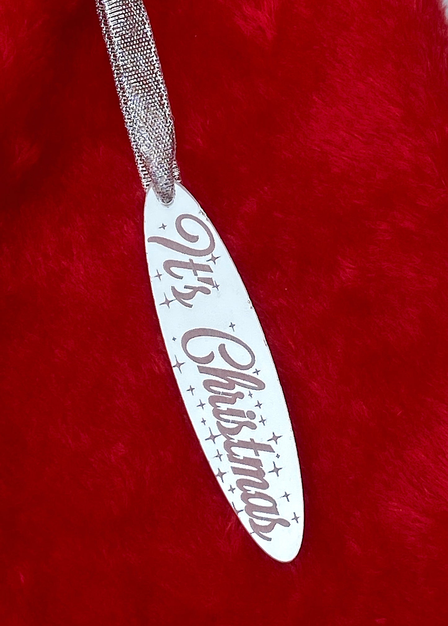 Silver Mirror Acrylic Christmas Tree Decoration