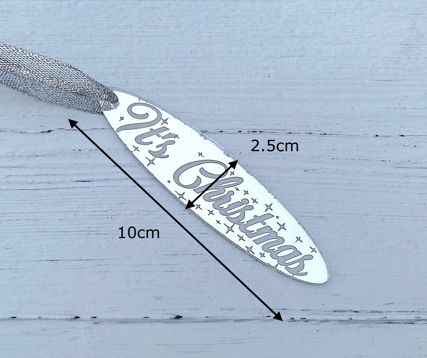 Silver Mirror Acrylic Christmas Tree Decoration