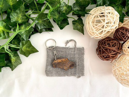 Wood Mini Car Keyring