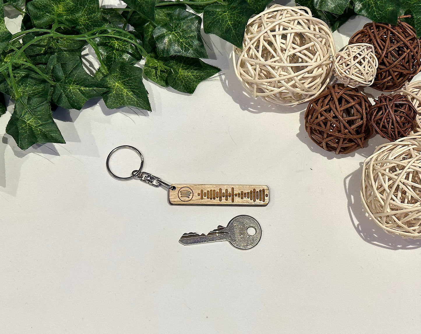 Personalised Wood Spotify Keyring