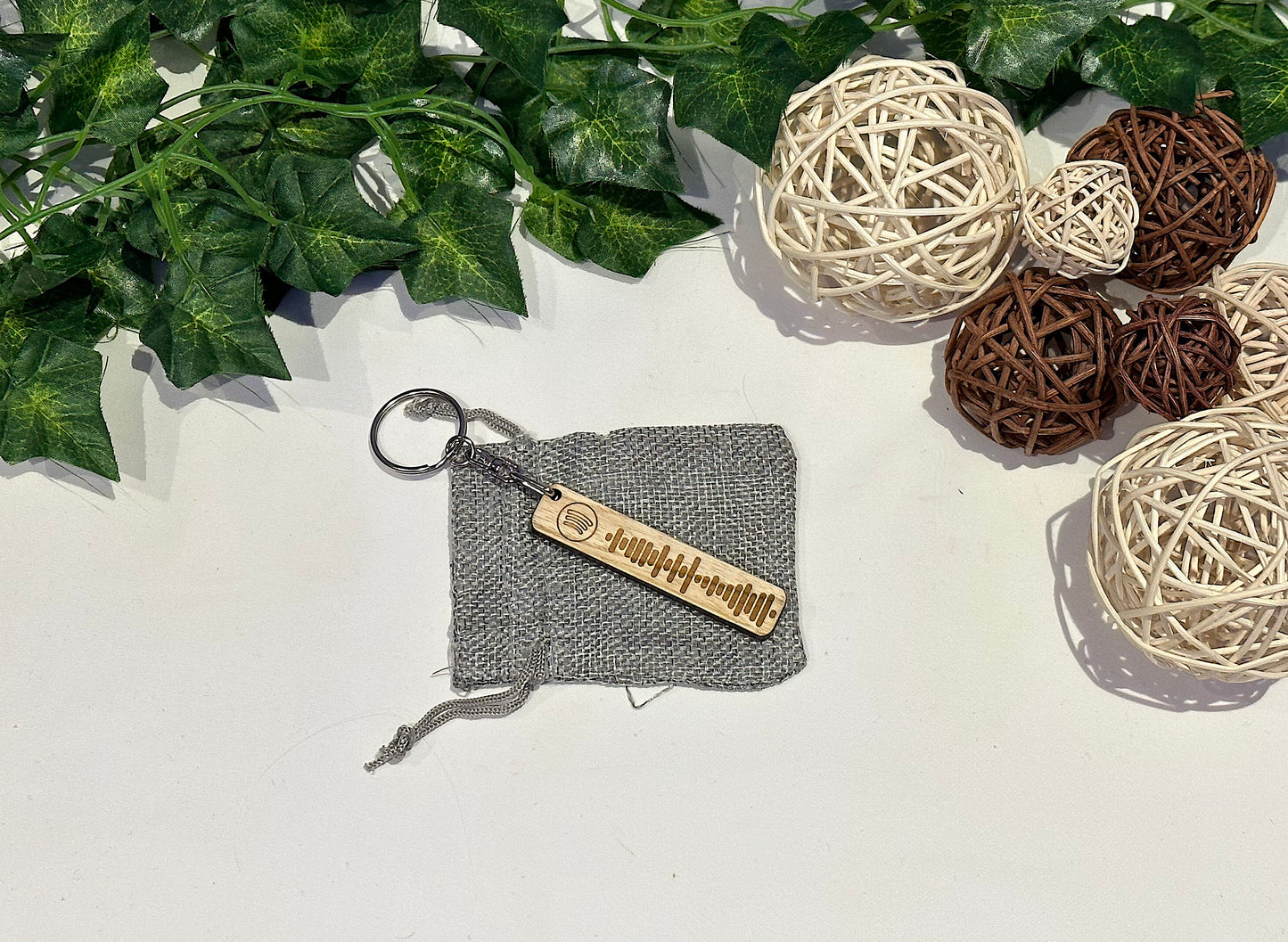 Personalised Wood Spotify Keyring
