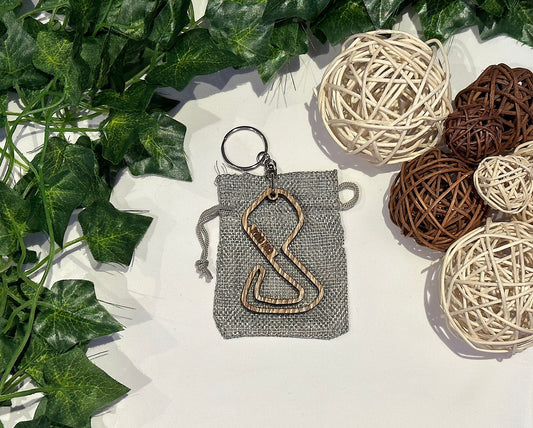 Wood/Acrylic Race Track Keychain