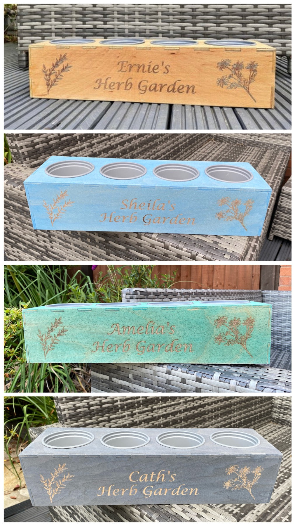 Personalised Herb Garden Planter Box