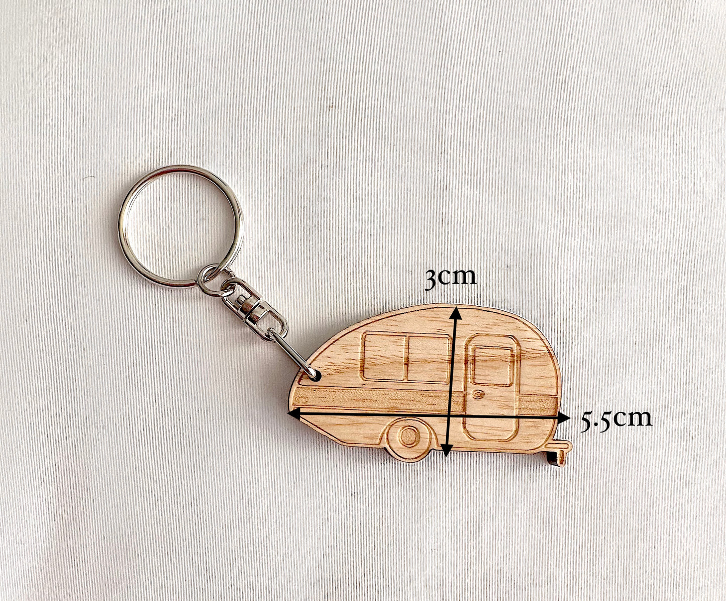 Wood Caravan Keyring