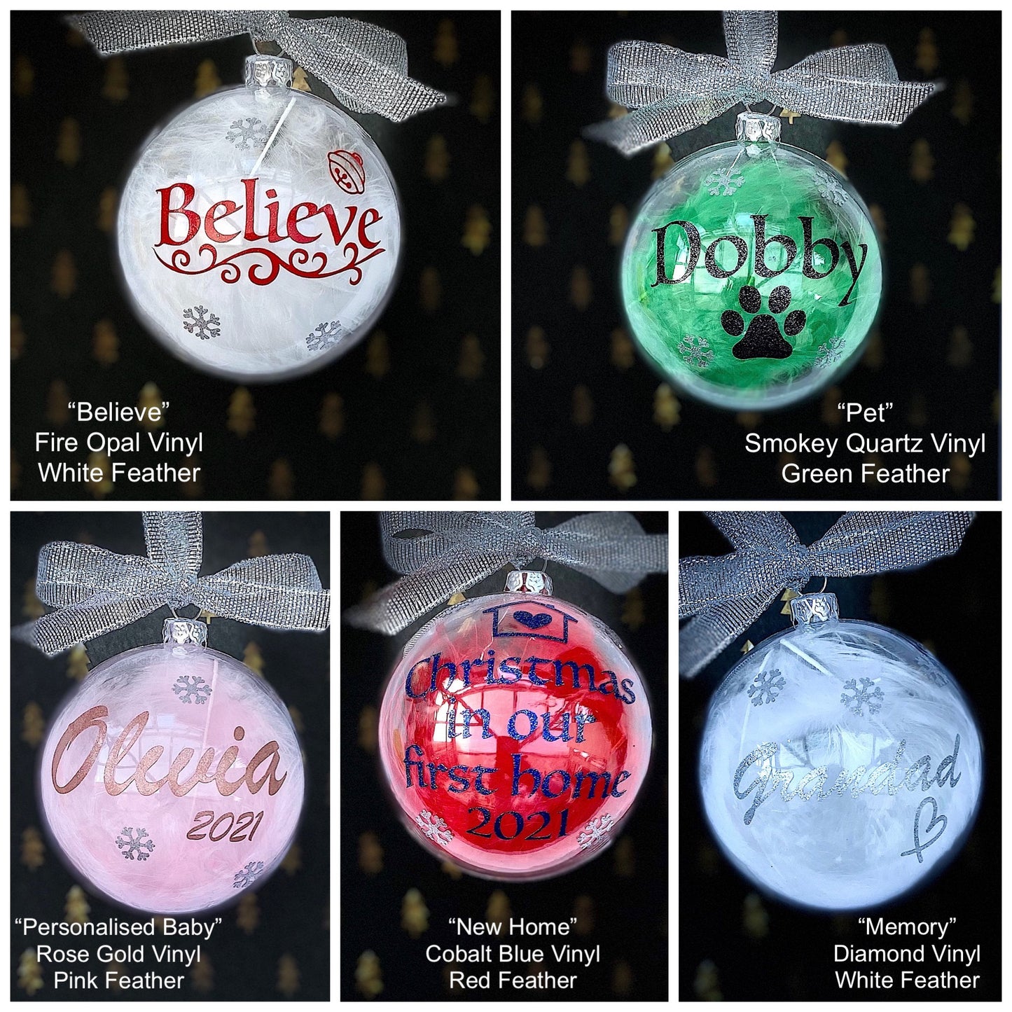 Personalised Pet Feather Bauble