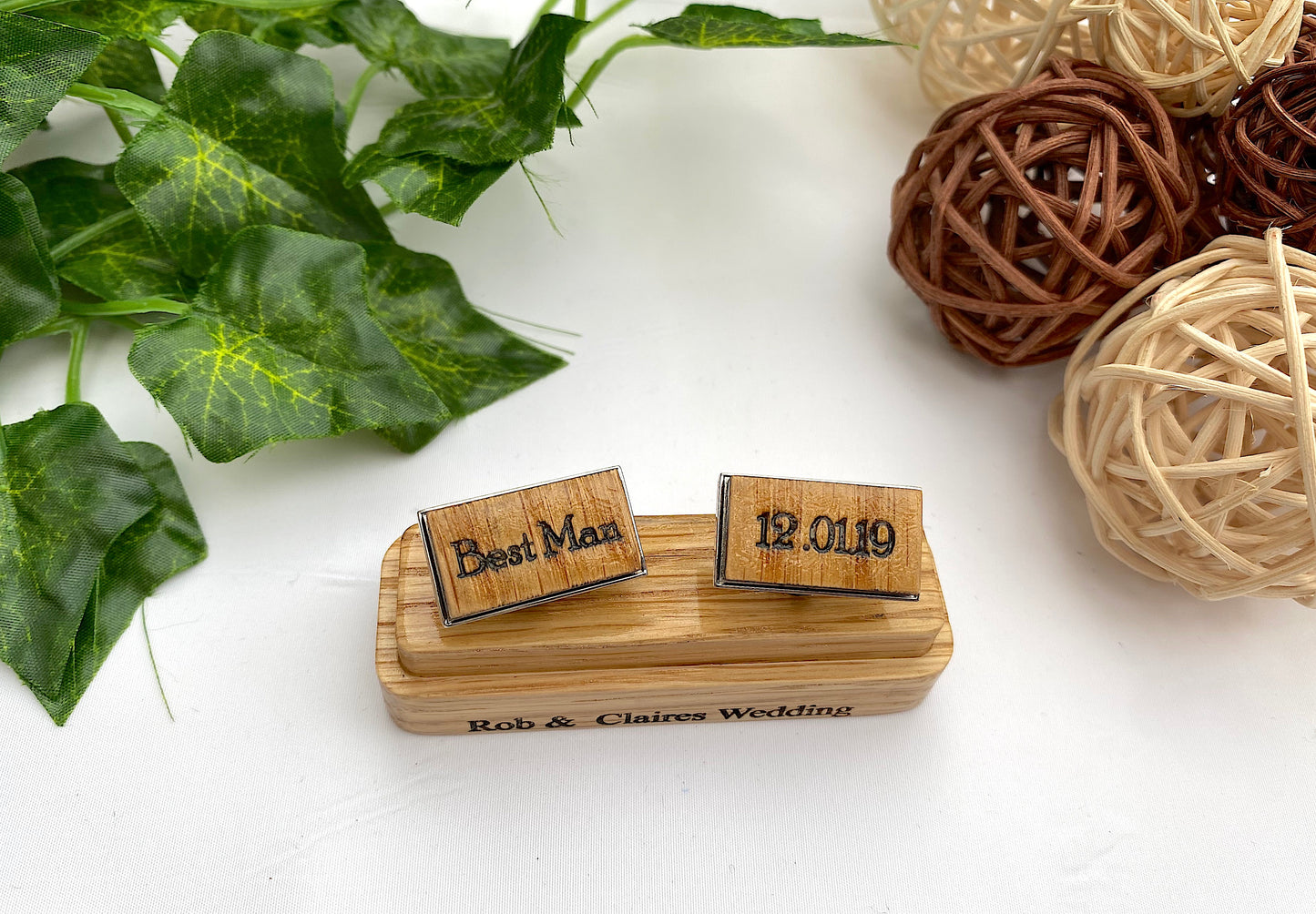 Personalised Wooden Cufflinks