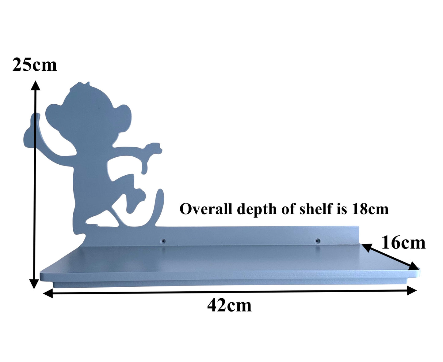 Monkey Wall Shelf – Kids Room Decorative Floating Shelf