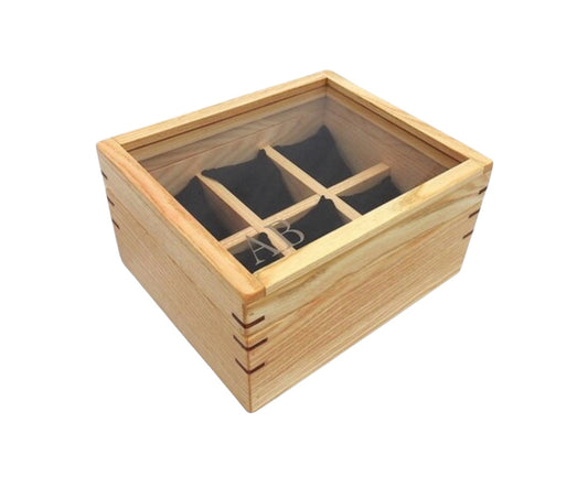 Personalised Wooden Watch Box for 6 Watches – Engraved Luxury Watch Storage Case