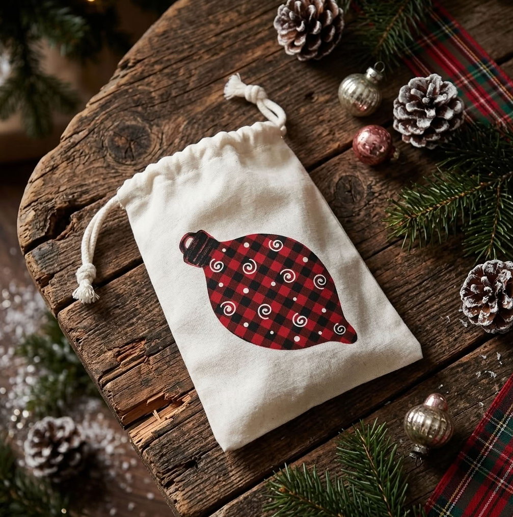 Reusable Christmas Gift Bags – Festive Fabric Drawstring Bags